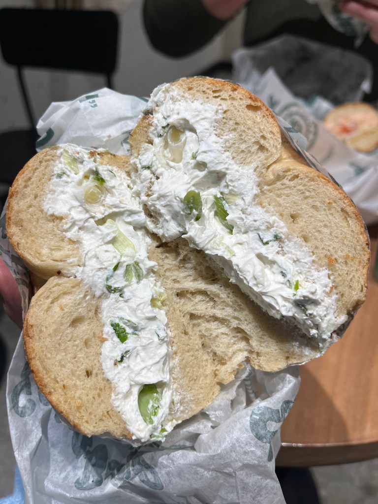 bagel & cream cheese ess-a-bagel vegan nyc